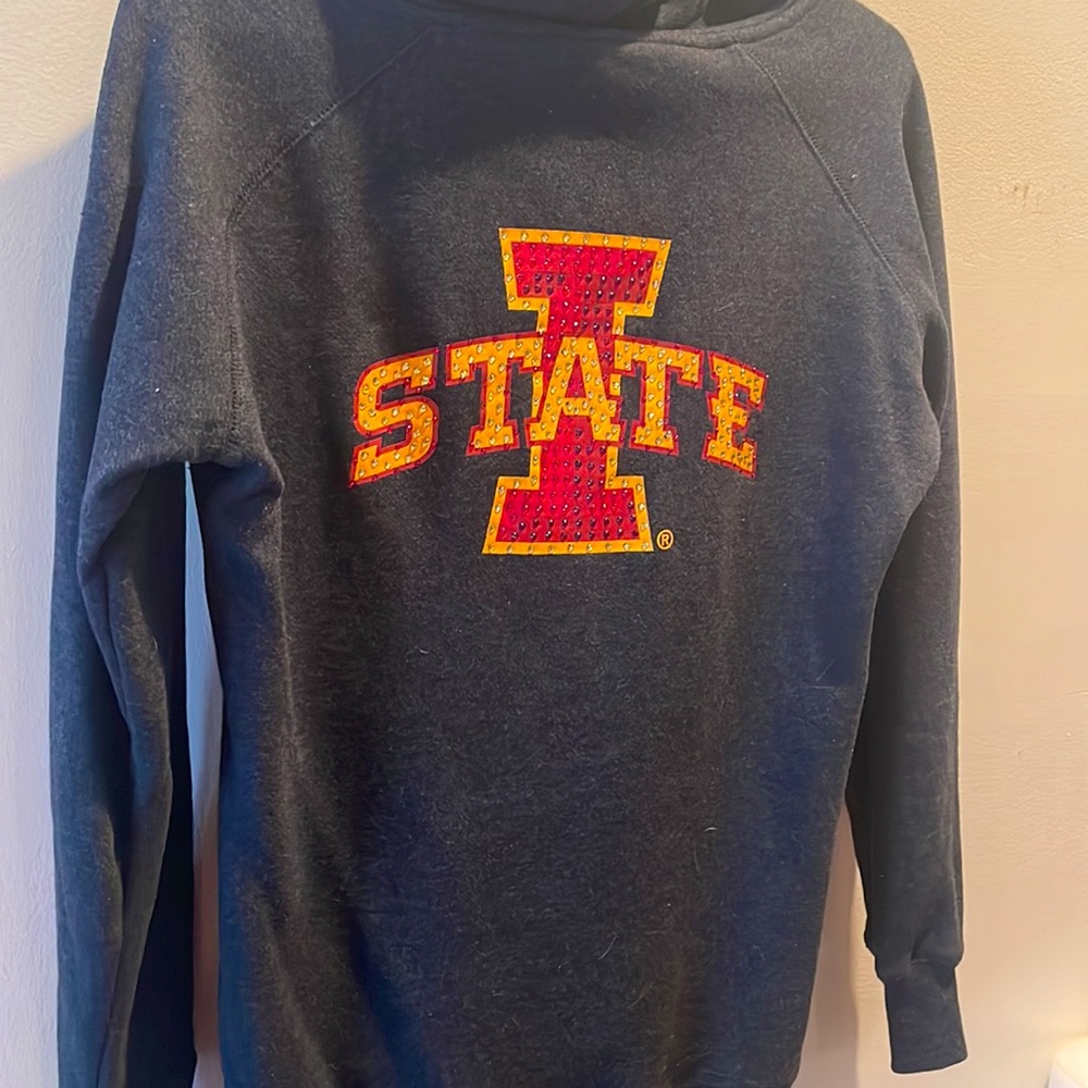 Rhinestoned Iowa State University Zip up Hoodie Jacket Medium